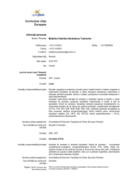 Curriculum vitae Europass - Universitatea din Bucuresti