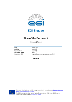 EGI-Engage Deliverable Milestone document template Software