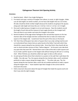 Pythagorean Theorem Unit Opening Activity