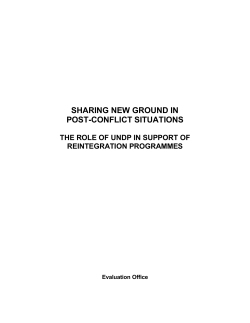 Sharing New Ground in Post-Conflict Situations