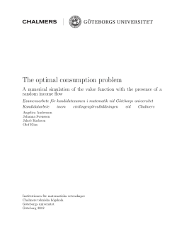 The optimal consumption problem