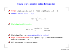 Single sourse shortest paths: formulation