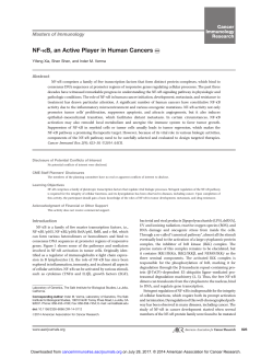 NF-kB, an Active Player in Human Cancers