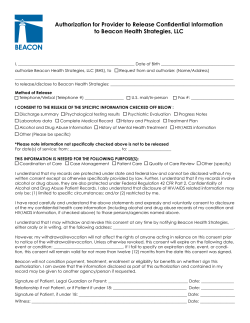 Authorization for Provider to Release Confidential Information to