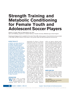 Strength Training and Metabolic Conditioning for Female Youth and