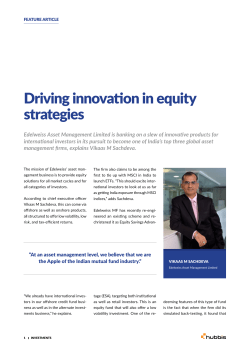 Driving innovation in equity strategies