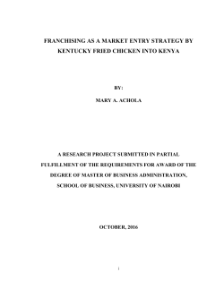 Franchising as a market entry strategy by