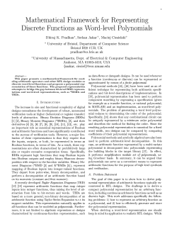 1 Mathematical Framework for Representing Discrete Functions as