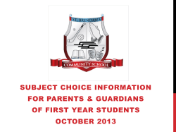 Subject Choice - St. Brendan`s Community School