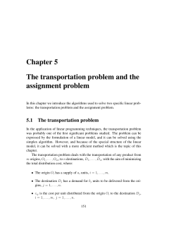 Chapter 5 The transportation problem and the assignment problem