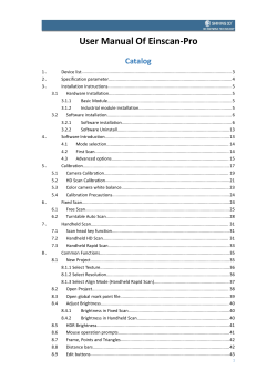 User Manual Of Einscan-Pro