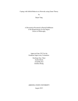 Coping with Selfish Behavior in Networks using Game Theory by