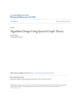 Algorithm Design Using Spectral Graph Theory
