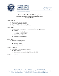 Statewide Broadband Task Force Agenda