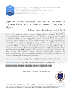 Expensed Human Resources Cost and Its Influence on Corporate
