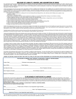 release of liability, waiver, and assumption of risks