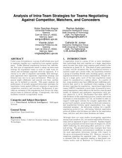 Analysis of Intra-Team Strategies for Teams - GTI-IA