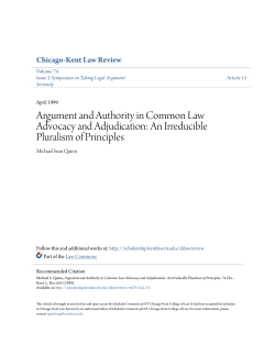 Argument and Authority in Common Law Advocacy and Adjudication