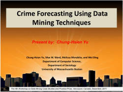 Crime Forecasting Using Data Mining Techniques