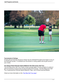 Golf Programs and Events - Fort Wayne Parks and Recreation