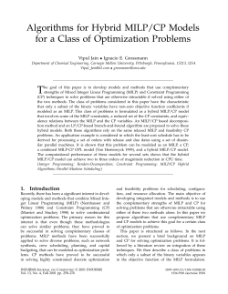 Algorithms for Hybrid MILP/CP Models for a Class of