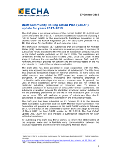 Draft CoRAP 2017-2019 - ECHA