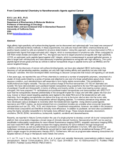 From Combinatorial Chemistry to Cancer Targeting Agents