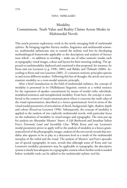 Modality. Commitment, Truth Value and Reality Claims Across