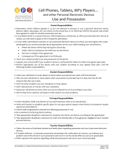 Cell Phones, Tablets, MP3 Players… Use and Possession