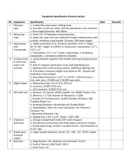 Specification Field Equipment RDC Yusipang