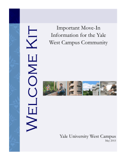 Important Move-In Information for the Yale West Campus Community