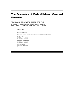 The Economics of Early Childhood Care and Education