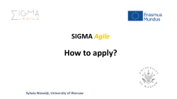SIGMA Agile How to apply?