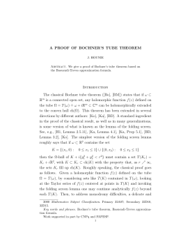 A PROOF OF BOCHNER`S TUBE THEOREM - DM