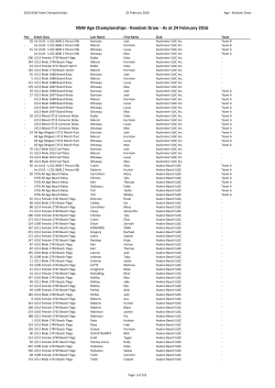 NSW Age Championships - Random Draw - As at 24