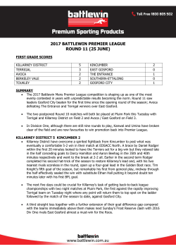 MENS PREMIER LEAGUE &ndash; ROUND 1 (SUNDAY 6 APRIL)