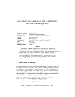 Algorithms for permutations and combinations