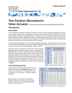 Two Position Microelectric Valve Actuator