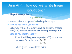 Aim #1.2 How do we solve equations?