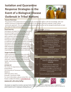 Isolation and Quarantine Response Strategies in the Event of a