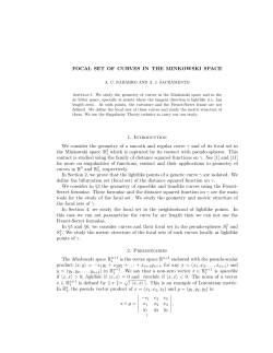 FOCAL SET OF CURVES IN THE MINKOWSKI SPACE 1