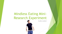 Mindless Eating Mini-Research Experiment