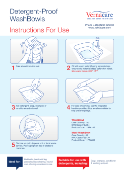 Instructions For Use Detergent-Proof WashBowls