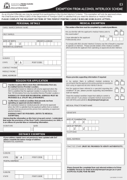 Exemption from Alcohol Interlock Scheme (Form E3)