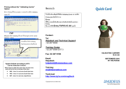 Pricing without the” Validating Carrier” Option