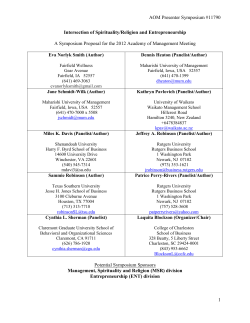 Intersection of Spirituality/Religion and