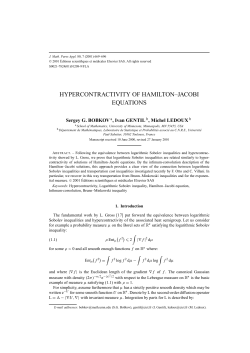 hypercontractivity of hamilton–jacobi equations