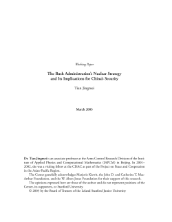 The Bush Administration`s Nuclear Strategy and Its Implications for