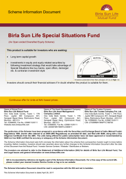 Birla Sun Life Special Situations Fund