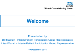 Interim PPG representatives update